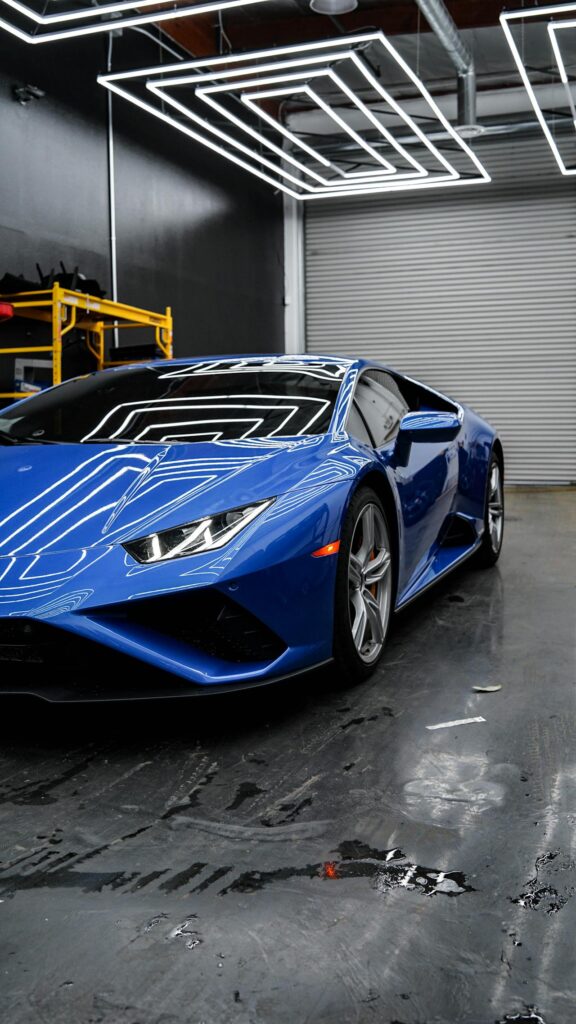 Lamborghini Huracan with auto window tinting at Infinite Auto Works in Concord, NC