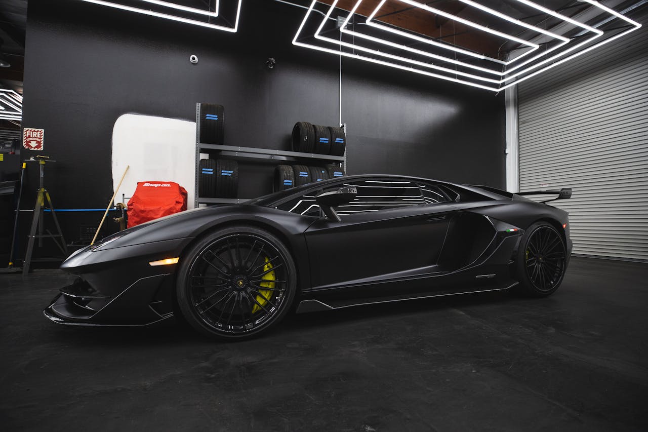 Lamborghini Aventador receiving System X ceramic coating at Infinite Auto Works in Concord, NC"